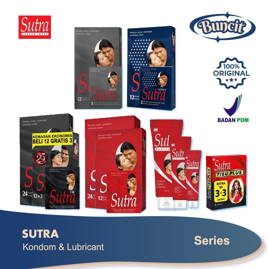 Kondom Sutra Kondom / Sutra Merah / Sutra OK / Sutra Gerigi / Sutra Plus / Lubricant / Sutra Tisu