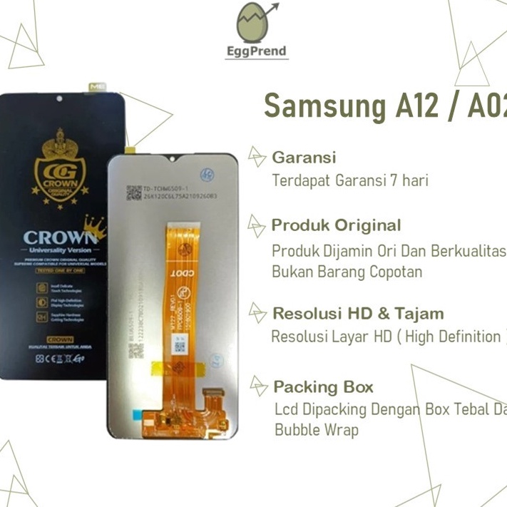 jP LCD TOUCHSCREEN SAMSUNG A12  A125  A2  A22  A125F  A22F COMPLETE ORIGINAL FULLSET  LCD SAMSUNG A1