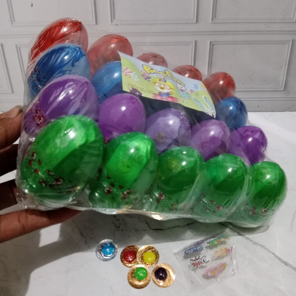 20PCS MAINAN TELUR PORO ISI COKLAT