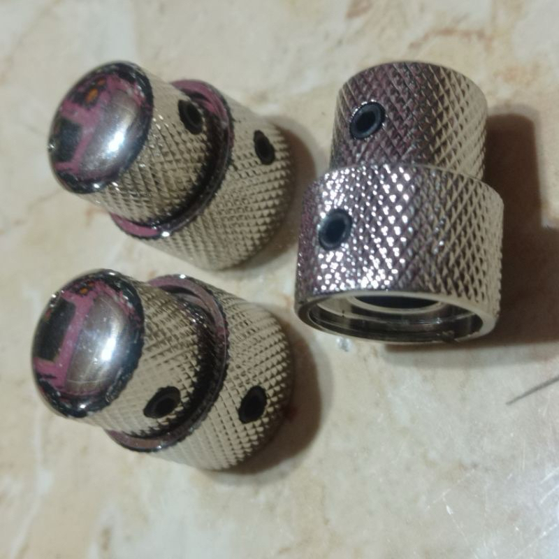 Knop Potensio Tumpuk Chrome untuk Bass dan Gitar Elektrik