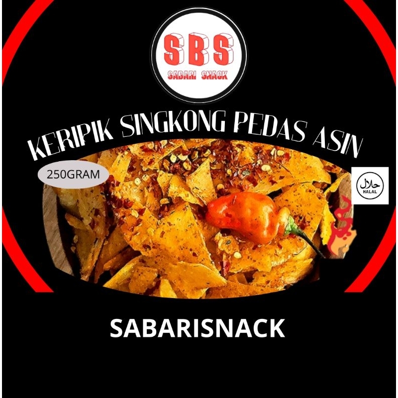 

SABARISNACK 250GRAM CEMILAN SNACK KERIPIK SINGKONG PEDAS ASIN