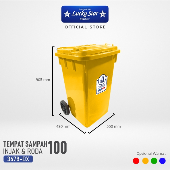 Lucky Star TONG SAMPAH RODA 100 DELUXE / TONG SAMPAH PLASTIK TARIK DORONG