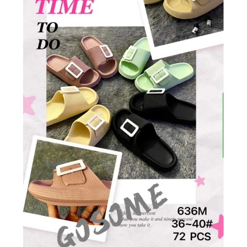 sandal Gosome wanita gesper putih