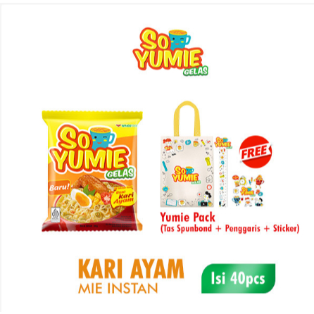 

So Yumie Mie Gelas Kari Ayam 30 gr isi 10 pcs x 4 Free Yumie Pack