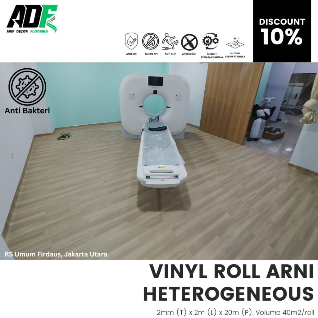 Lantai Vinyl Roll 2mm ARNI Heterogeneous Anti Bakteri - Vinyl Korea
