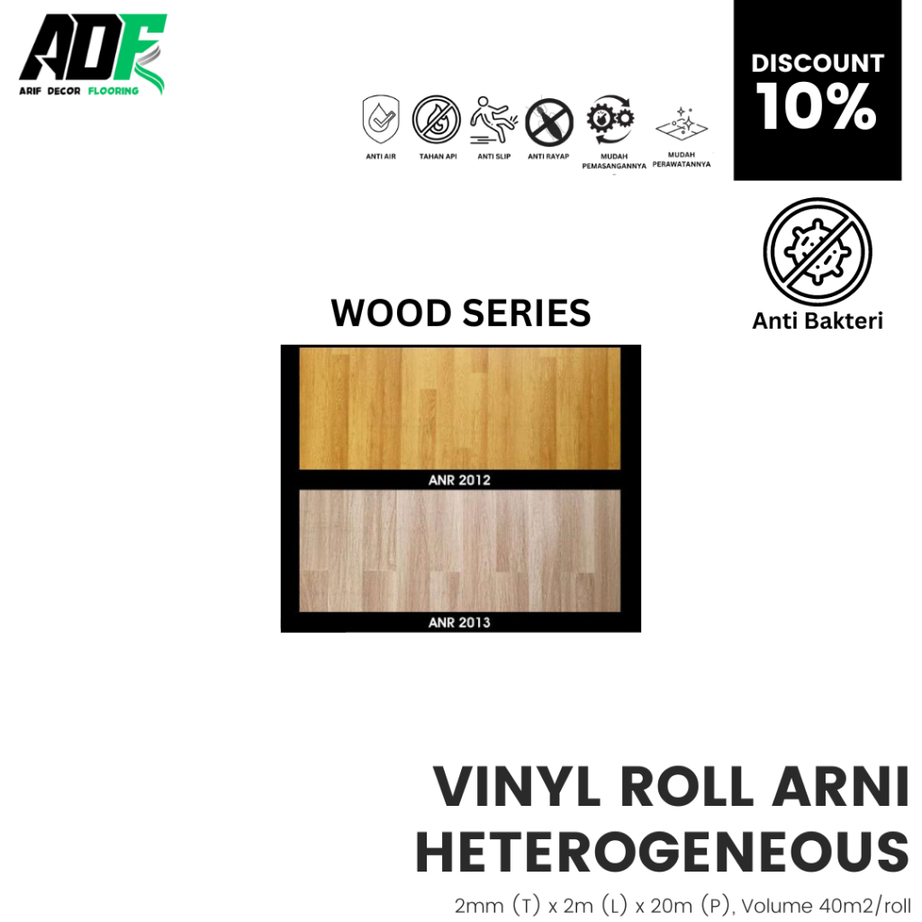 Vinyl Roll 2mm ARNI Heterogeneous Lantai Anti Bakteri - Vinyl Korea