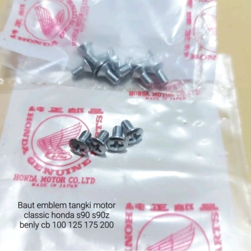 BAUT BOLT EMBLEM TANGKI MOTOR KLASIK CLASSIC JADUL HONDA S90 S90Z BENLY CB 100 125 175 200 TERLARIS