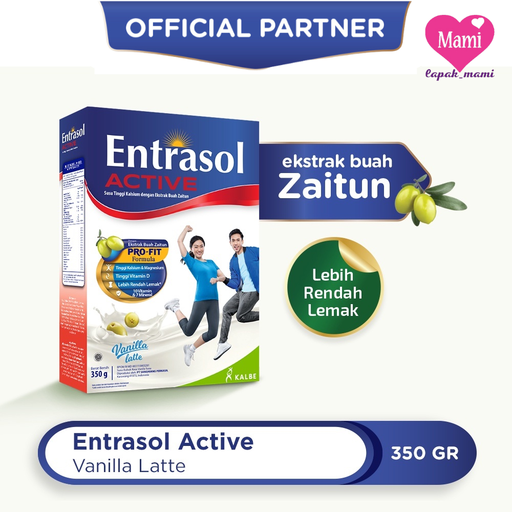 

Entrasol Active Vanilla 350g Susu Vanila Tinggi Kalsium dan Vitamin D untuk Kesehatan Tulang Gigi