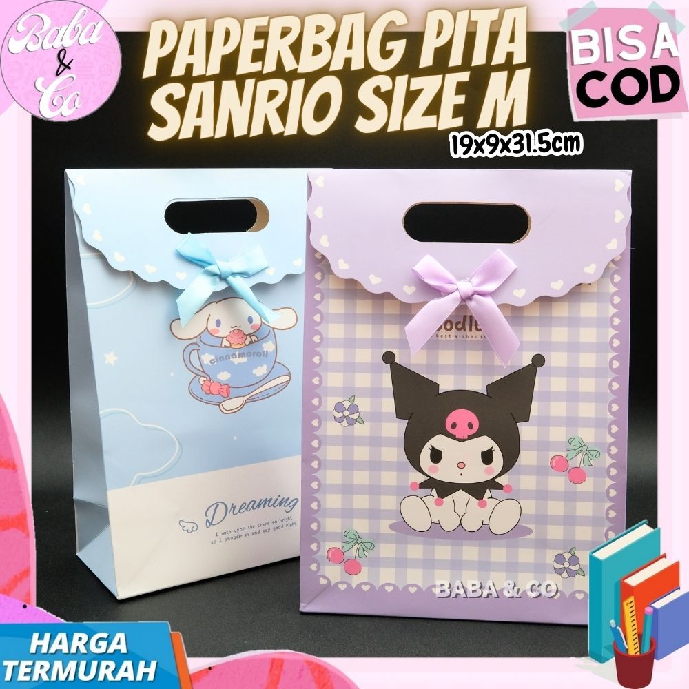 

PAPERBAG PITA SANRIO SIZE M KANTONG HADIAH PAPER BAG PITA SANRIO LUCU KANTONG KADO PITA SANRIO