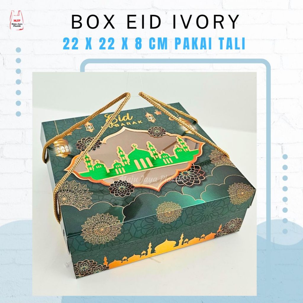 

(Min 10pcs Free Tag) Box Lebaran Idul Fitri 22x22x8 cm Laminasi + TALI / Hampers Toples Kue kering Lebaran / Dus kue ramadhan / Hampers Lebaran