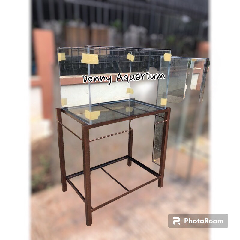 AQUARIUM KACA 60x40x40cm SET RAK holo siku