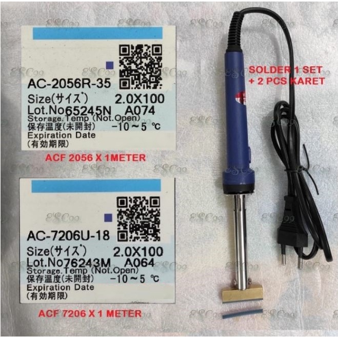 Paket Lem ACF AC 7206 + AC 2056 + Solder T Lem Perekat Fleksibel Cof