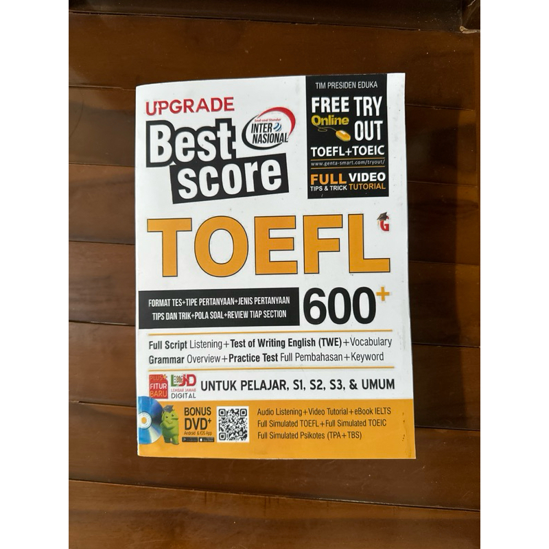 

BUKU PERSIAPAN TES TOEFL + FREE CD AUDIO