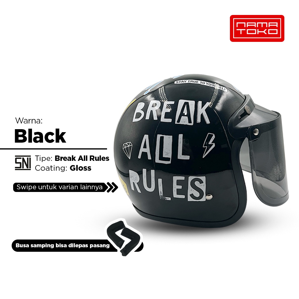 Namatoko - Helm Bogo Classic Break All Rules / Helm Retro SNI