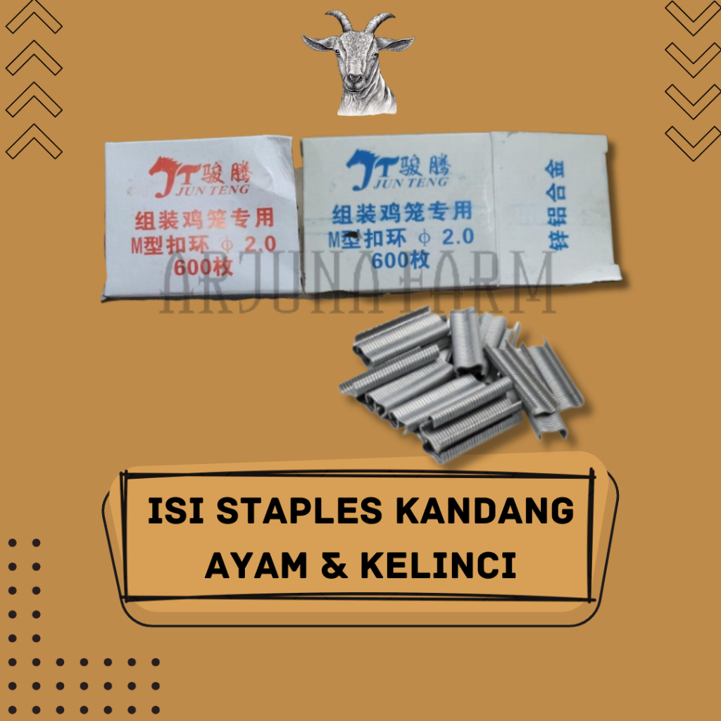Staples Tang Isi Staples M Ring - C Ring Pengait Kandang Kambing Ayam Burung 1pack 600pcs