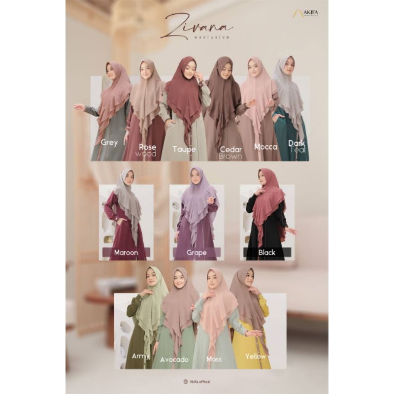 Ready Gamis set Khimar  Zivana Exclusive by Akifa
