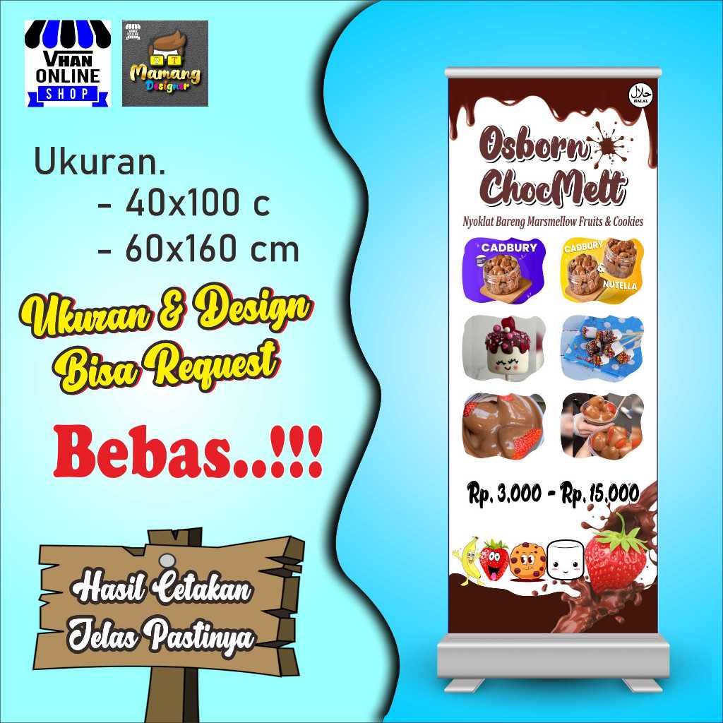 Spanduk, Banner, Mmt Chocmelt, Jajanan Coklat Lumer, Keren