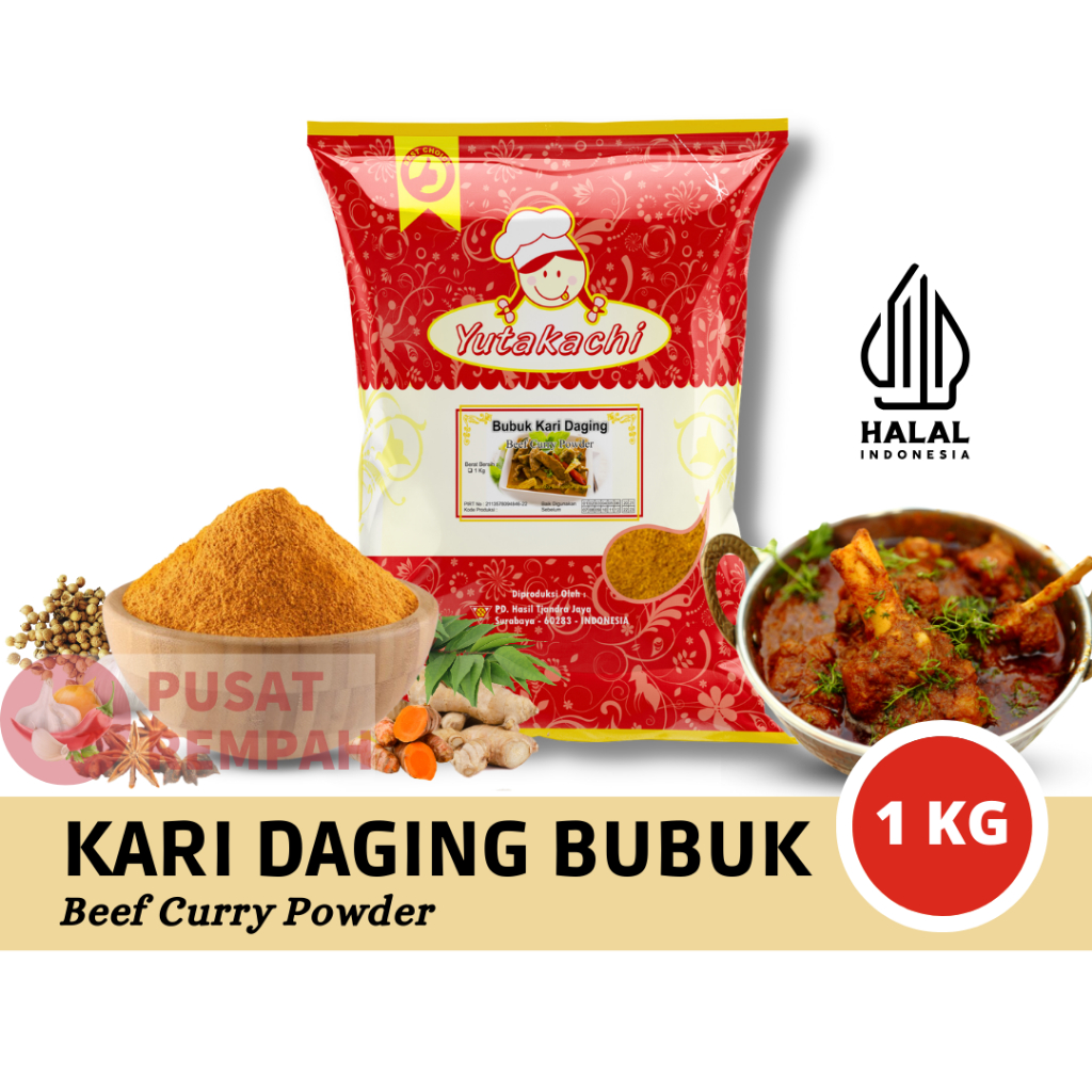 

Bubuk Kari Daging 1Kg Yutakachi / Kari Sapi / Beef Curry Powder / Kare Jepang / Kare Daging Sapi Bubuk / Kare Instant / Pusat Rempah