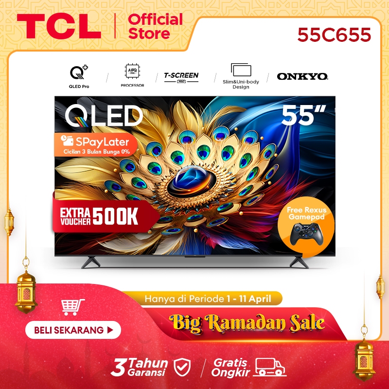 TCL 4K QLED Google TV - T-Screen Pro - ONKYO &amp; Dolby Vision Atmos - Uni-body - QLED Pro -  C655 Series (Model: C655)