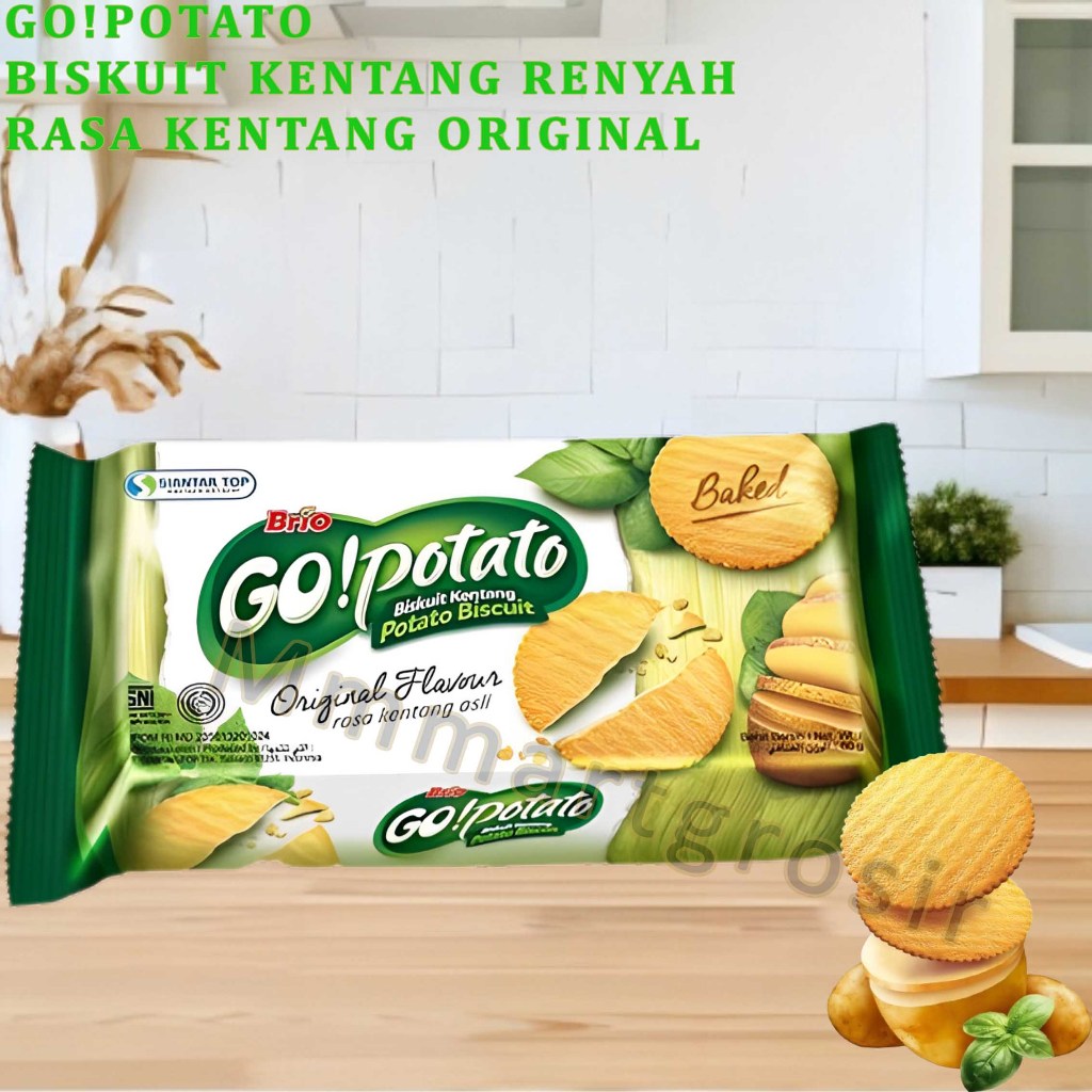 

GO!Potato Biscuit / Biskuit Kentang Renyah / Biskuit Kentang Rasa Original / 56gr