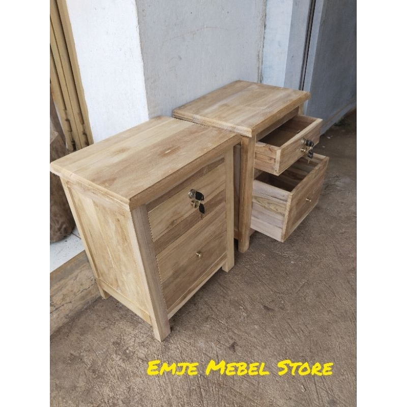 meja teras kayu nakas jati lemari dapur filling cabinet