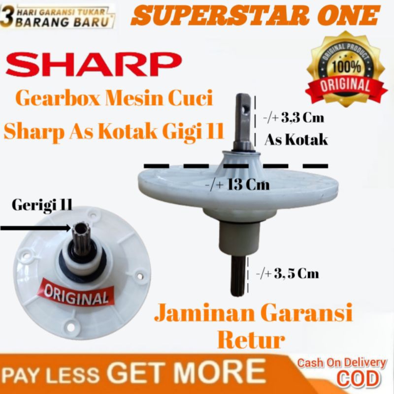 Gearbox Mesin Cuci Sharp Gigi 11 Dan As Kotak