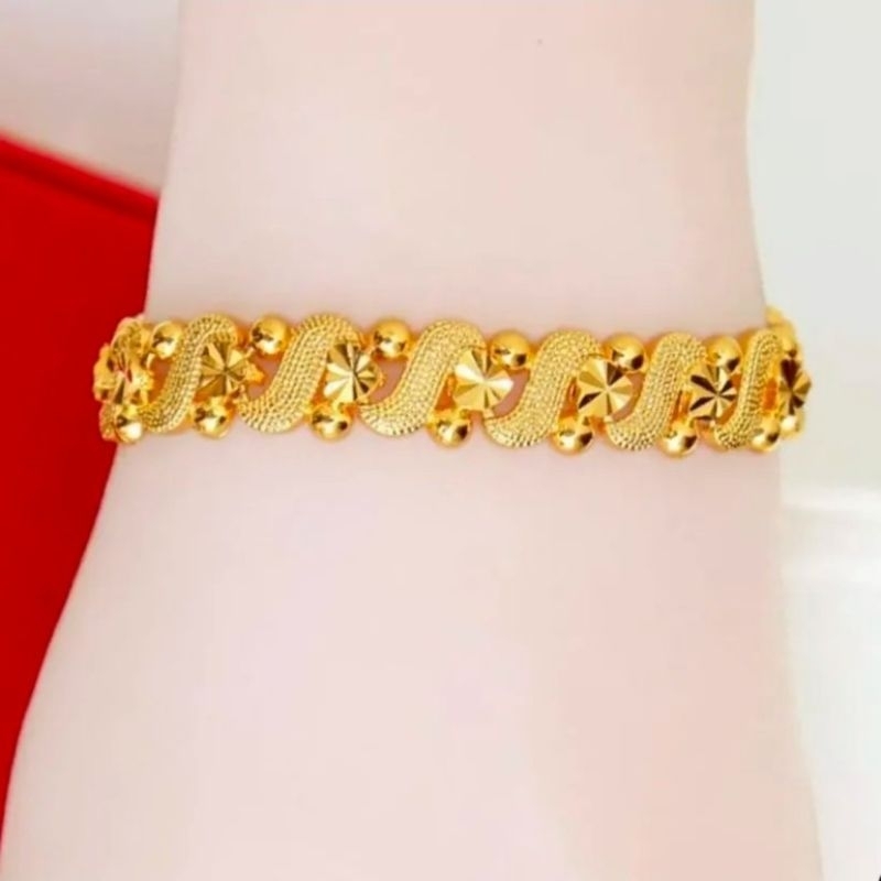 gelang tangan rantai Hongkong perhiasan wanita dewasa