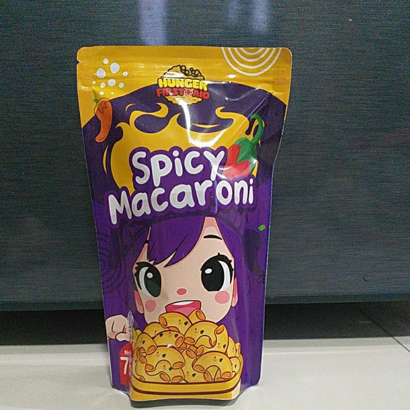 

Spicy Macaroni #Hunger First Aid#kemasan pouch 75 gram#zip lock