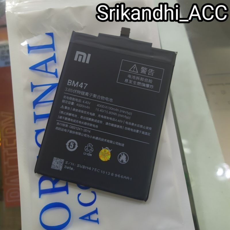 Battery Batre Xiaomi Redmi 3 Redmi 3S Redmi 3 Pro Baterai BM47 Original Batteray