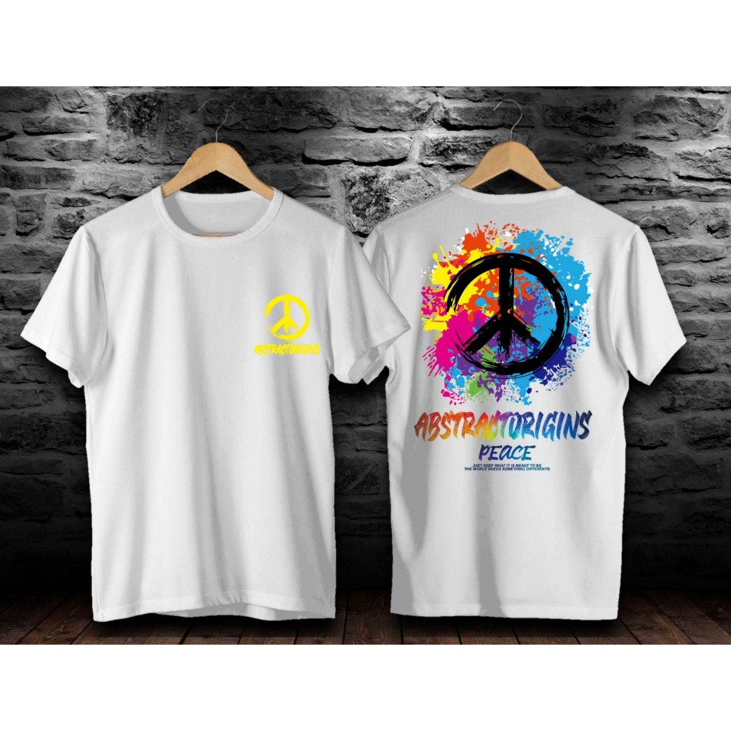 Kaos Distro Pria Keren Premium Lengan Pendek Hitam Putih Printing Bergambar Abstract