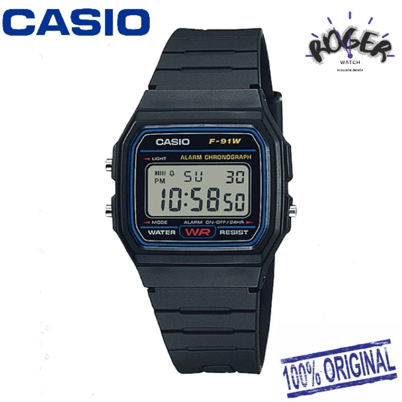 CASIO ORIGINAL Jam Tangan Pria F-91W-1 Digital F91W