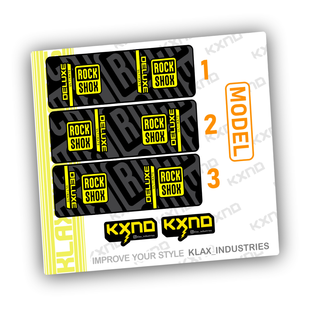 Decal rearshock RockShox Deluxe Ultimate Remote KLAX INDUSTRIES stiker sepeda