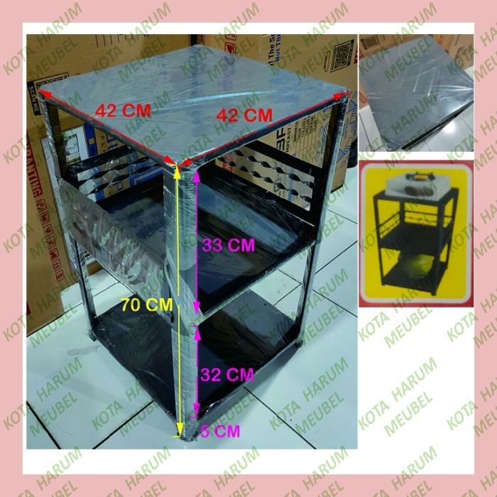 rak besi meja kompor gas portable portabel dudukan kompor gas meja kompor 1 tungku plat besi meja ko