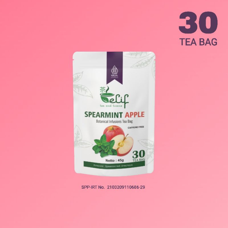 

ELIF TEA AND TISANE Spearmint Apple Tea | Teh Spearmint & Buah Apple | 30 Tea Bag