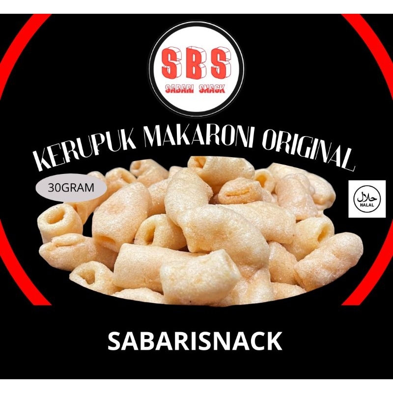 

SABARISNACK 30GRAM CEMILAN SNACK KERUPUK MAKARONI ORIGINAL