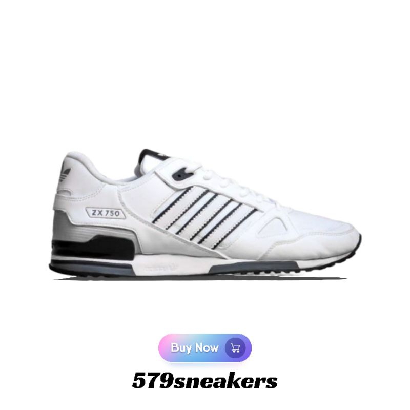 Adidas Zx750 Sneakers Unisex White Black Original 100% - Sepatu Adidas Zx 750 Original