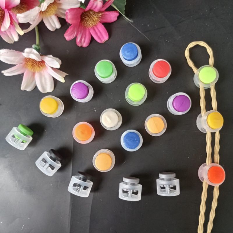 Stoper Bulat Mini Stopper Bulat Warna 14mm Stopper Tali Bulat Bening Stopper Klakson Warna Stoper Bu