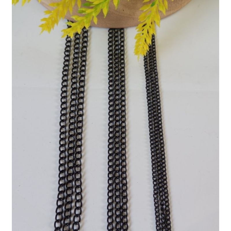1 Meter Rantai Hitam 1.0 Rantai Gelang Rantai Hitam Per meter Rantai Bros Rantai Liberty Rantai Hita