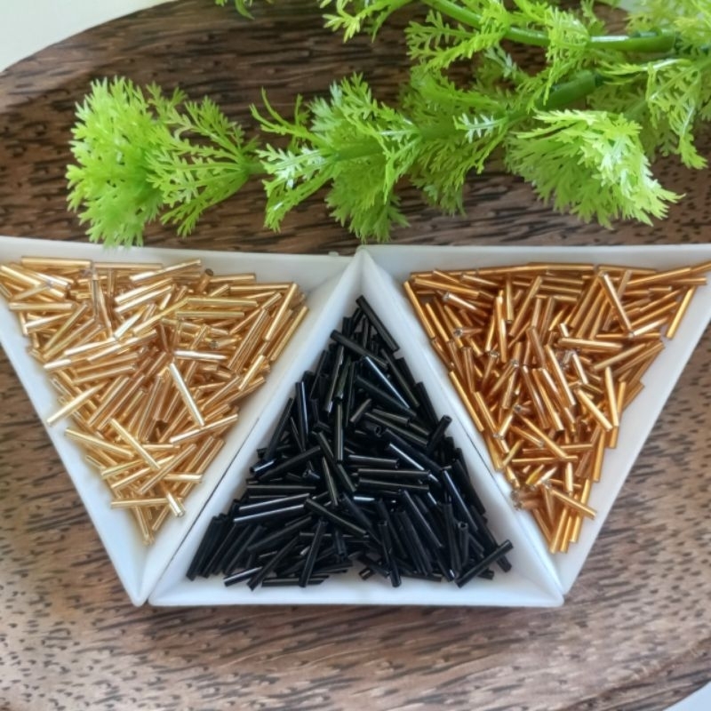 Payet Pasir Bambu 12mm Payet Bambu 12mm Manik Bambu 10 Gram Payet Pasiran Bambu 1,2cm Payet