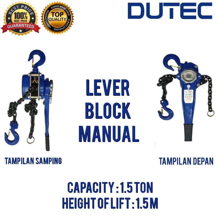 Lever Block Manual 1.5 T X 1.5 M lever hoist manual chain block lever