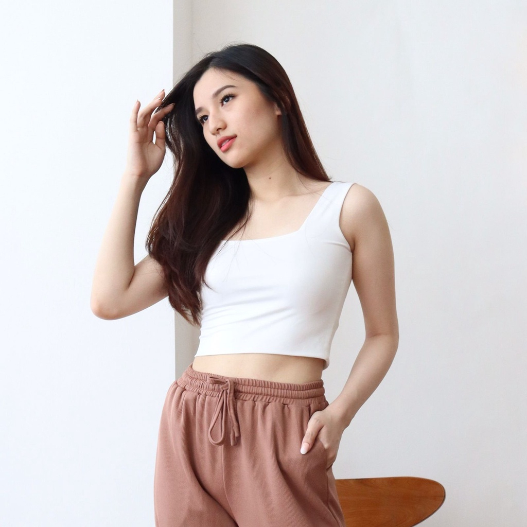 SALAKI Tanktop Crop Korean Square TankTop Atasan Wanita CropKoreaStyle