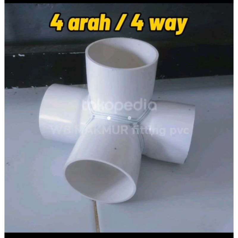 Fitting pvc 4 Way 2 1/2 inchi 4 arah