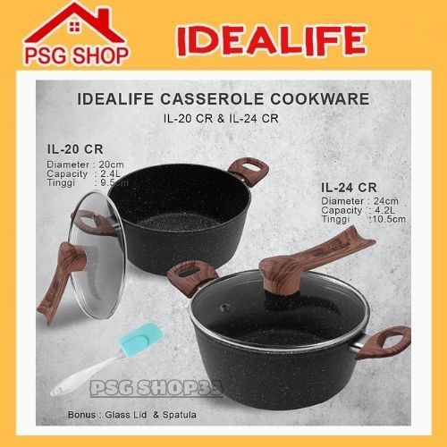 IDEALIFE Panci Casserole Cookware - Panci Casserole Serbaguna
