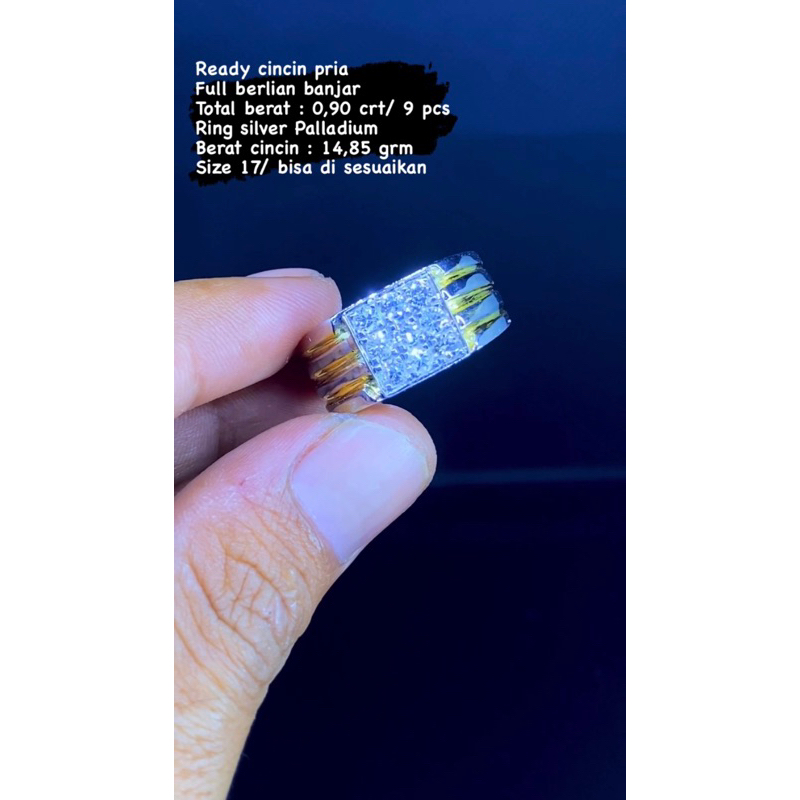 cincin pria Ring silver palladium