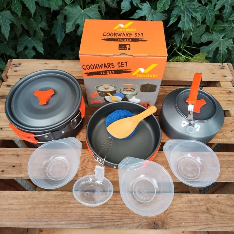 Cooking set DS-200, cooking set outdoor, panci camping, panci lipat