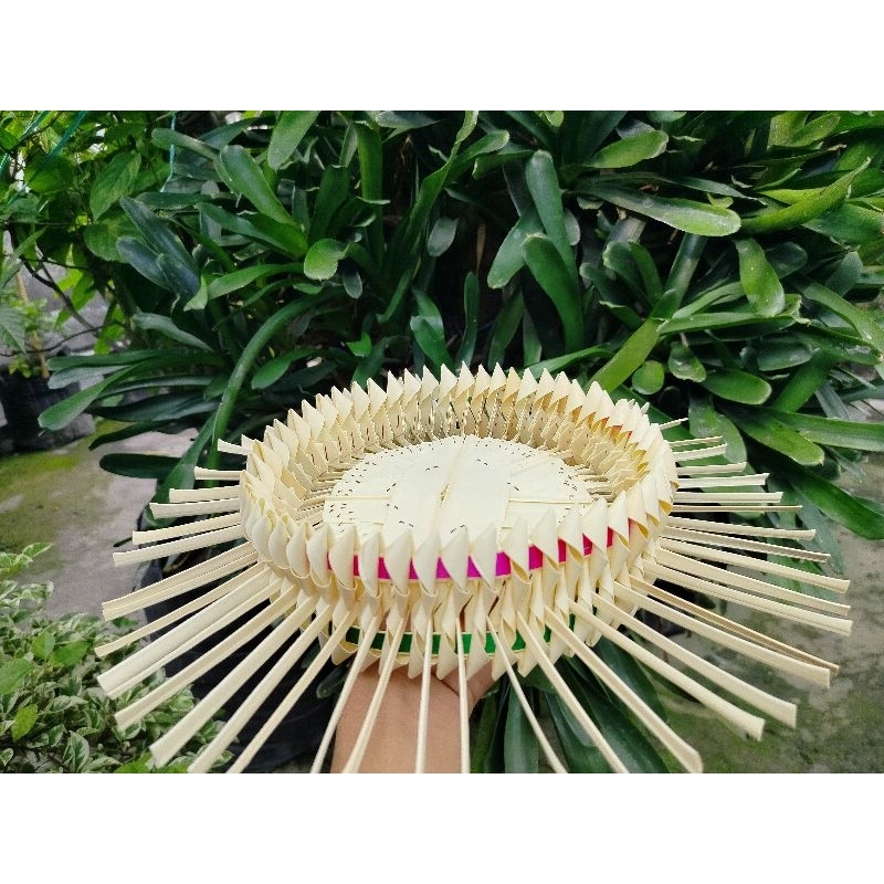 Canang Gebogan bundar Ental/Lontar 18, 20, 22cm