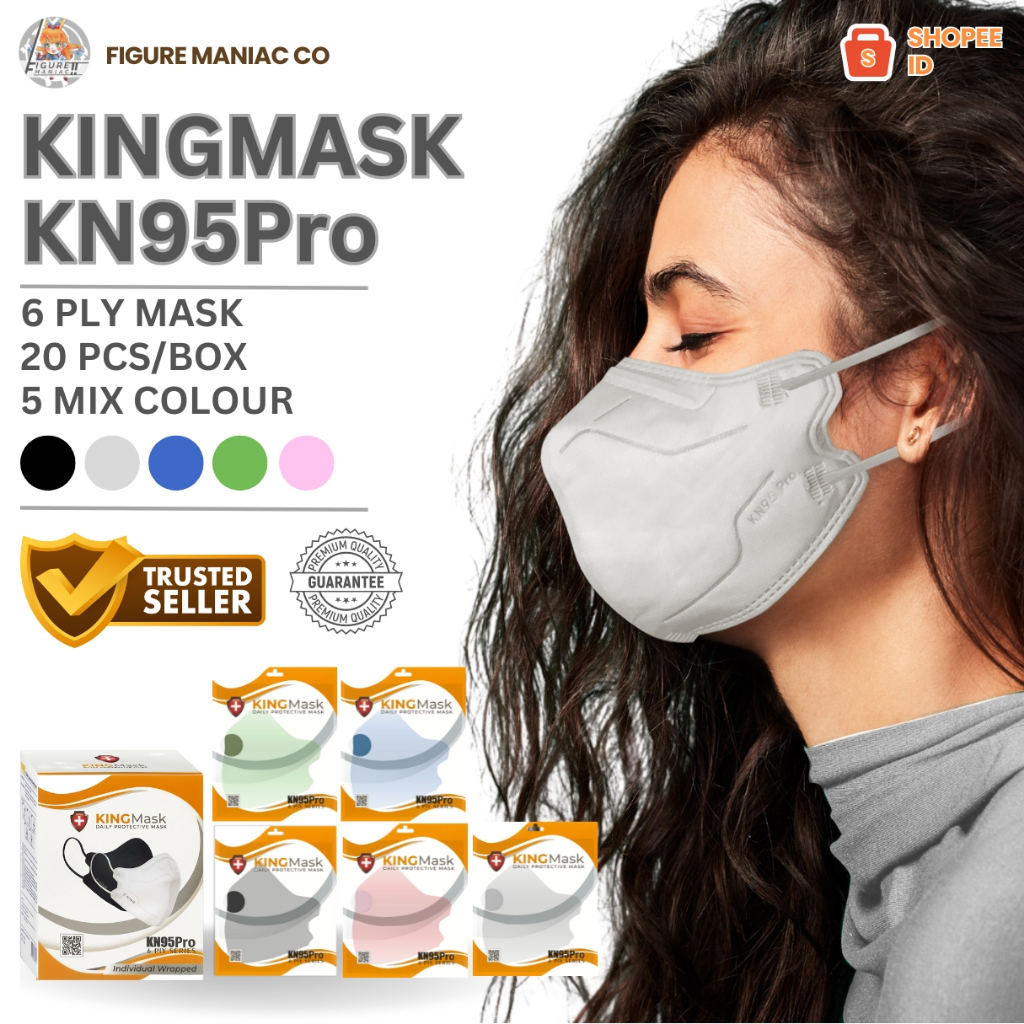 Masker King Mask KN Pro KN95 KingMask isi 20 Pcs Per box Plastik Per Pcs Original