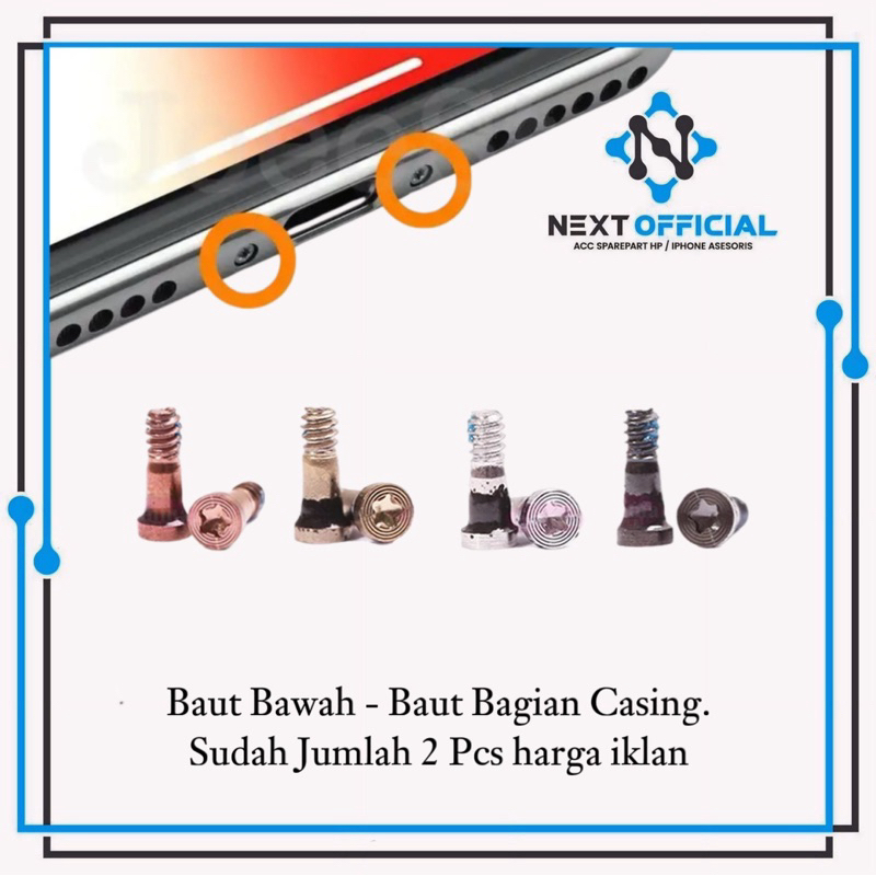 Baut Bawah - Baut Belakang Casing Ip Seri 7 - 7g - 7 Plus Original New