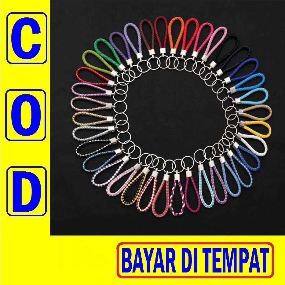 GANTUNGAN KUNCI KULIT BRAIDED Kepang Mobil Motor Keren