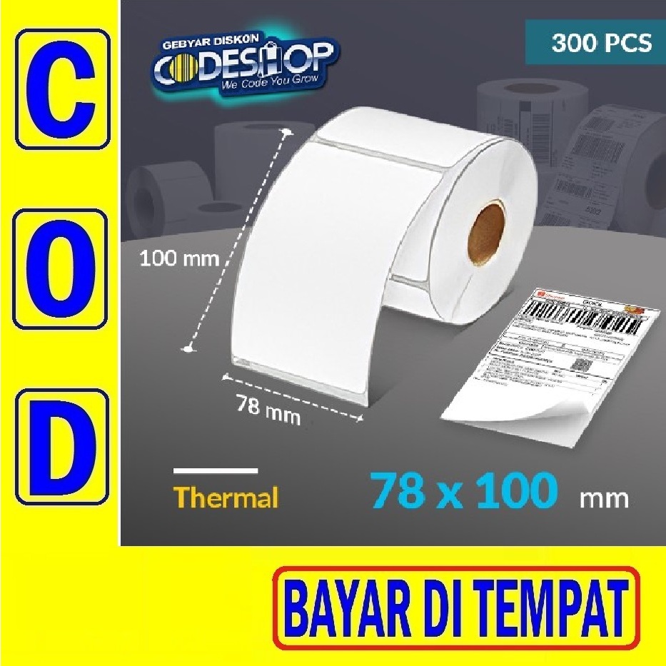 

KOM 22F KERTAS THERMAL 78x100 ISI 300PCS Kertas Resi Thermal 78 X 100 / Resi Thermal Roll 78x100